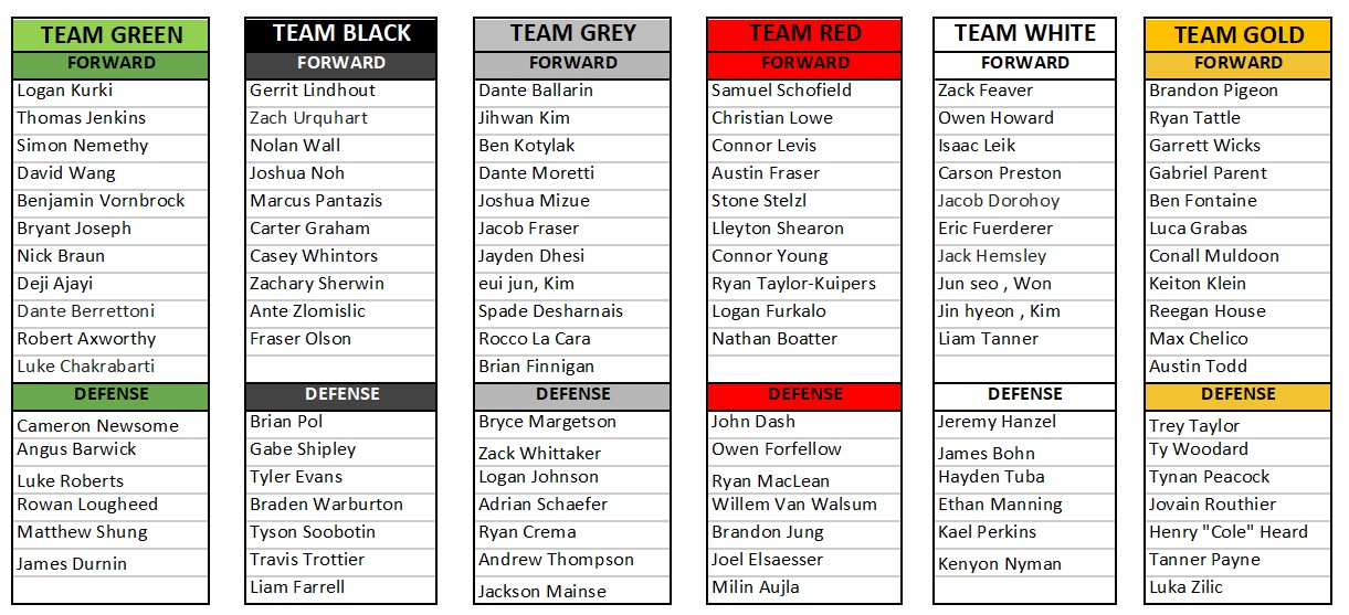Spring Rosters Spring ID Camp Rosters Released | Coquitlam Express